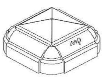 Chapeau Poteau Mouluré PVC Blanc 96x96 mm