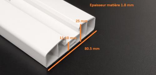 Barre Volet PVC Blanc 80 mm/ml