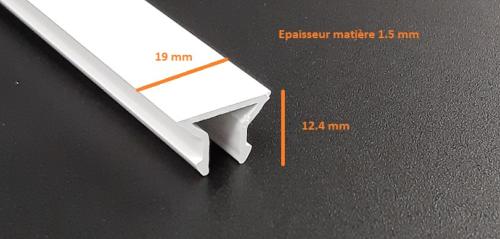 Clip de rive PVC Blanc 18 mm/ml