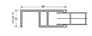 Profils Alu H bordure 16 mm 3ml