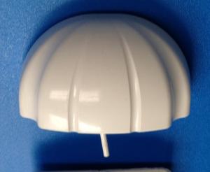 Chapeau Bombé PVC Blanc Lisse 60mm