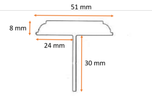 Profil Battement plein PVC Blanc multi support /ml