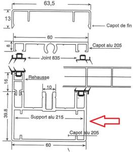 Kit 2 réhausses porteur 16 mm gris 4ml