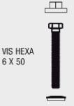 KIT 50 vis hexa 32mm Gris