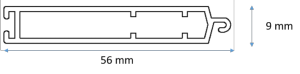 LAME FINALE ALU BLANC 56x9 MM/ML