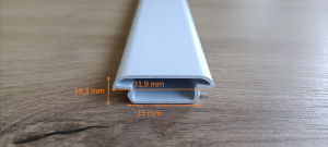 Clip Arrondi PVC Blanc Traverse 85x32 mm/ml