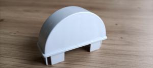 Chapeau Arrondi PVC Blanc lisse 70x22 mm