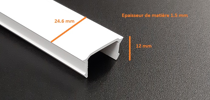 Clip Barre/Echarpe PVC Blanc 24 mm/ml