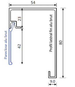 PARECLOSE ALU BRUT 7000x41,5x1,5 mm