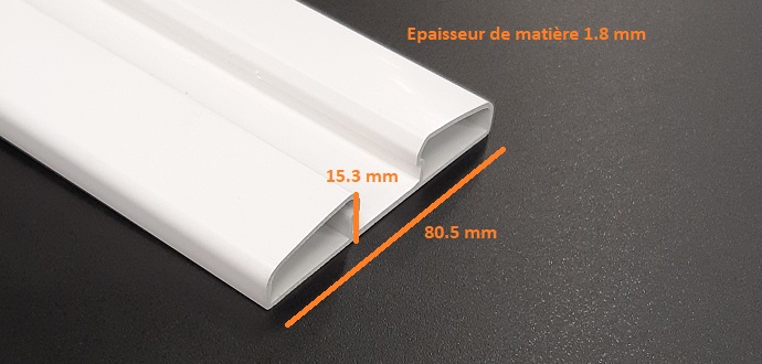 Barre Echarpe PVC Blanc 80 mm/ml