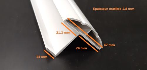Profil de battue PVC Blanc 47 mm/ml