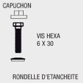 KIT 50 vis hexa 32mm Blanc