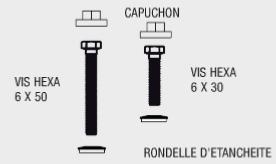 KIT 50 vis hexa 32mm Blanc