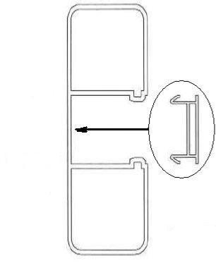 Clip Travers PVC Blanc 80x32 mm/ml