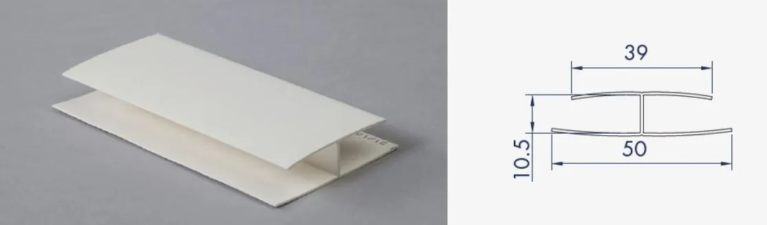 Image du produit PROFIL H INEGALE 10 MM 3ml de Polydis Plastiques - 1