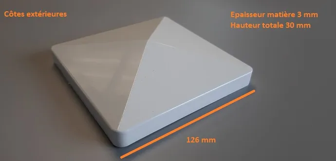 Image du produit CHAPEAU POTEAU BLANC 120 MM de Polydis Plastiques - 1