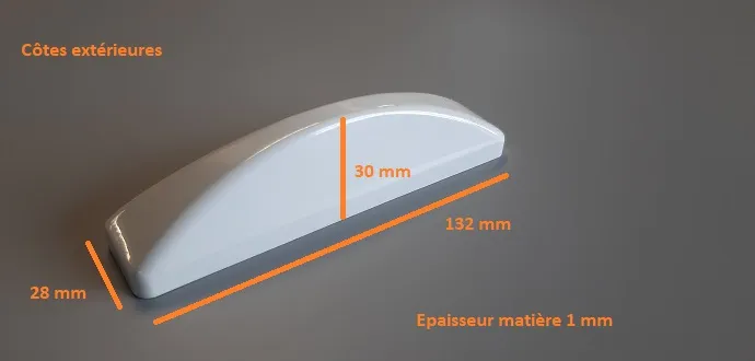 Image du produit CHAPEAU BOMBE BLANC LISSE 130 MM de Polydis Plastiques - 1