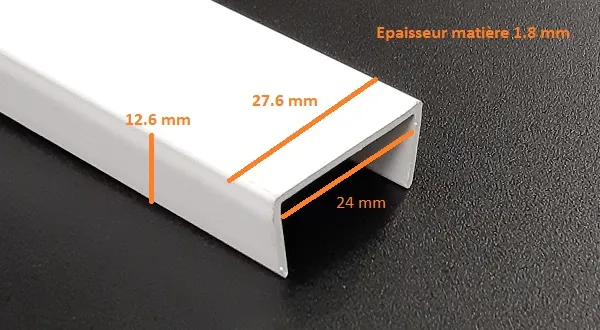 Image du produit PROFIL U PVC BLANC 27x12 MM /ml de Polydis Plastiques