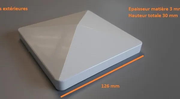 Image du produit CHAPEAU POTEAU BLANC 120 MM de Polydis Plastiques