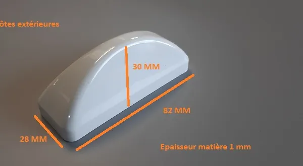 Image du produit CHAPEAU BOMBE BLANC LISSE 80 MM de Polydis Plastiques