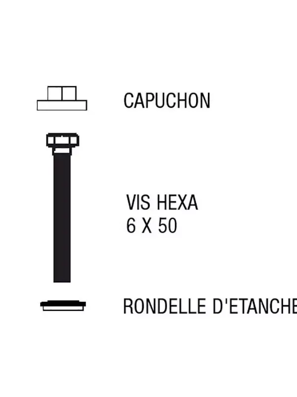 Image du produit KIT 50 VIS HEXA 32 MM BLANC de Polydis Plastiques