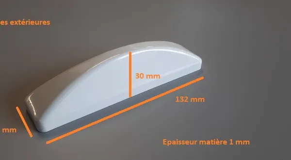 Image du produit CHAPEAU BOMBE BLANC LISSE 130 MM de Polydis Plastiques