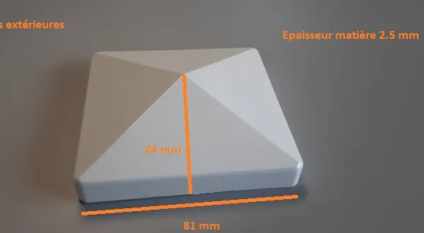 Image du produit CHAPEAU POTEAU BLANC 76 MM de Polydis Plastiques